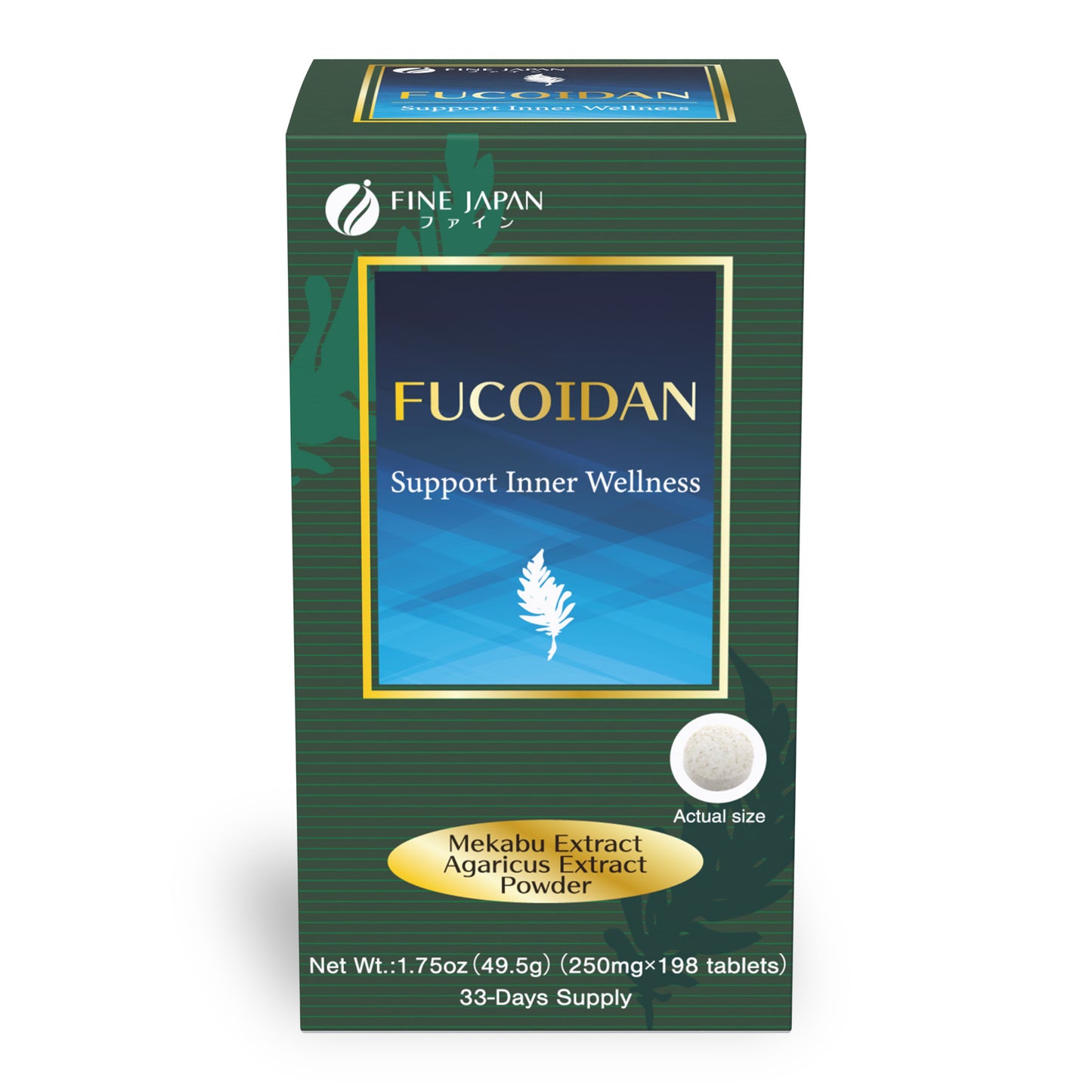 Fine Fucoidan Mekabu and Agaricus Extract (198 Tablets) by FINE JAPAN