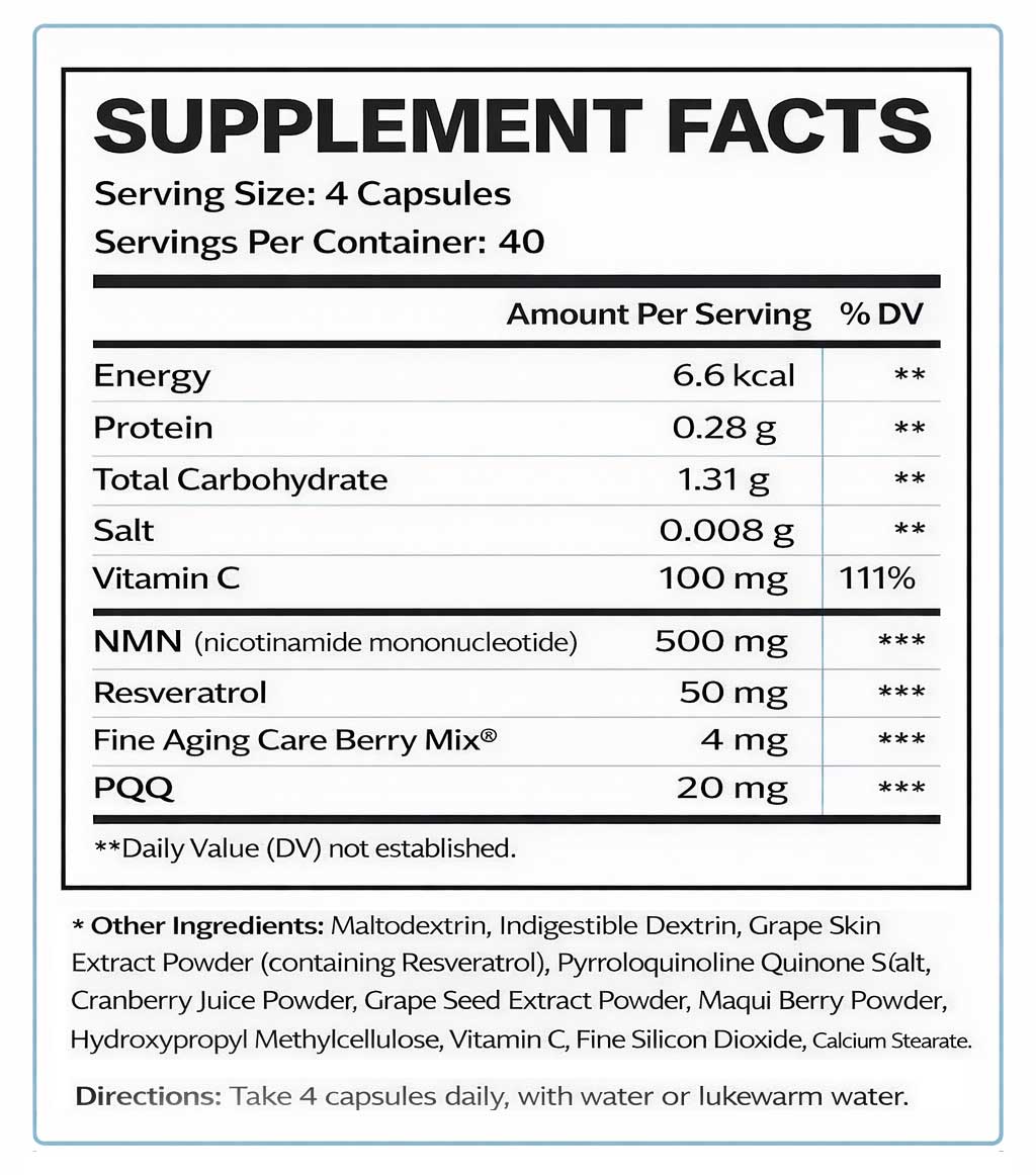 NMN + PQQ 160 Capsules Advanced Brain Support and Cellular Energy Formula with Resveratrol and Vitamin C by FINE JAPAN