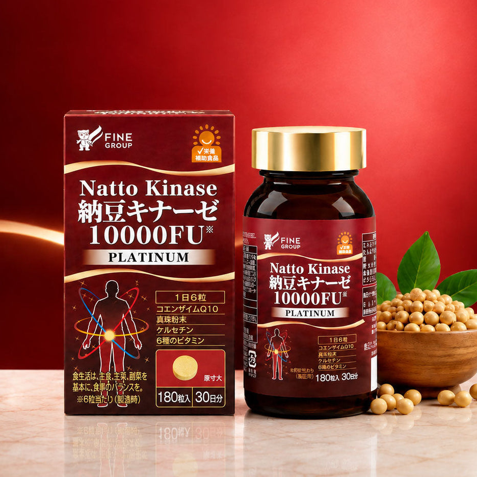 NEW! Nattokinase 10000FU (180 Tablets) by FINE JAPAN – Duty-Free Shipping to the U.S.