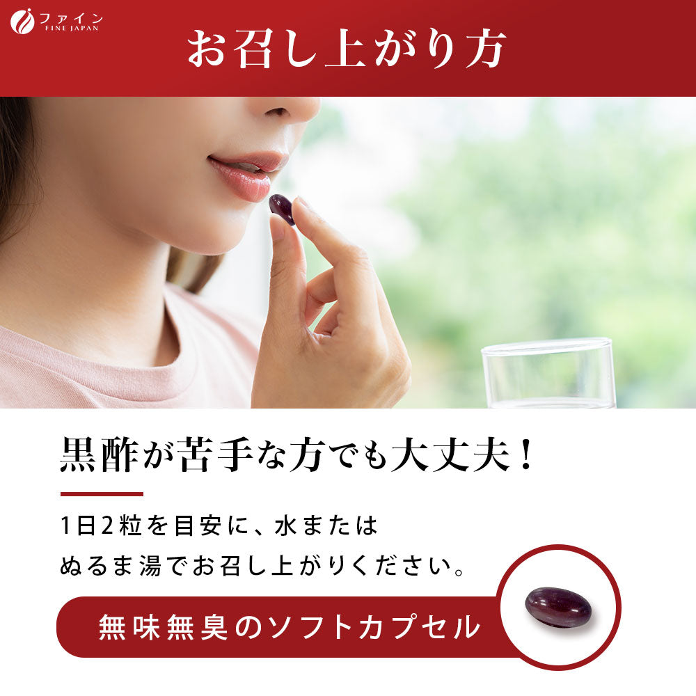 Japanese Black Vinegar Supplement – Supports Metabolism & Daily Wellness, 132 Capsules by FINE JAPAN