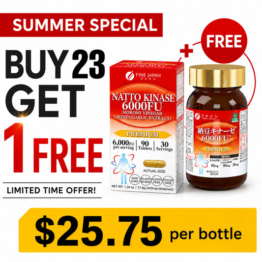 ★BUY 23 GET 1 FREE★ Nattokinase 6000FU (90 capsules) Set of 23 by FINE JAPAN - Shipping duty-free to the U.S.