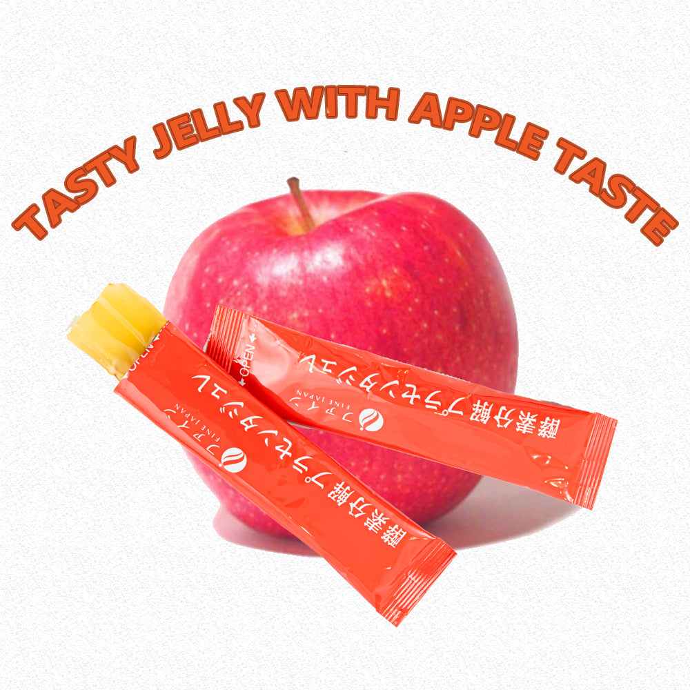 Beauty Jelly – Nano Placenta & Hyaluronic Acid | Low-Calorie Apple Flavor (22 Sticks) by FINE JAPAN