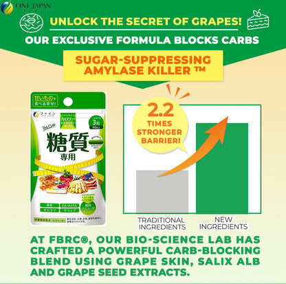 Calorie Support for High Sugar Intake (90 Capsules) by FINE JAPAN