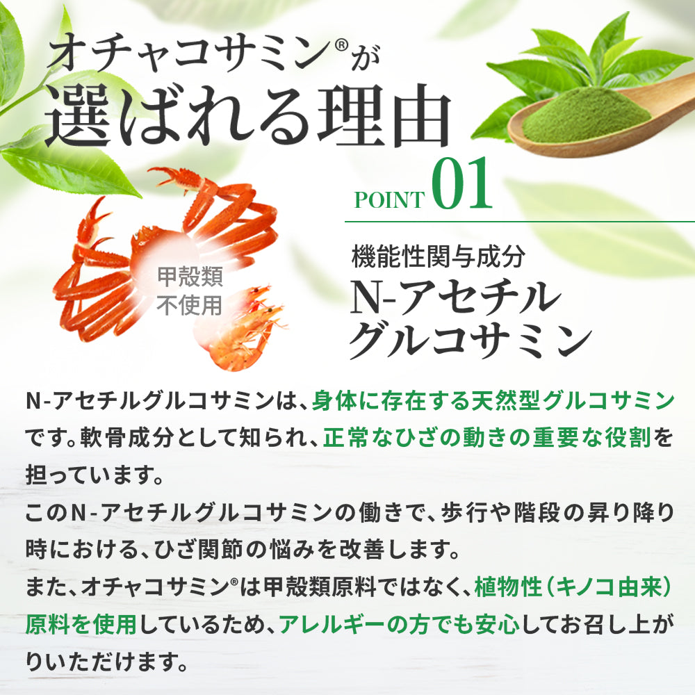 Matcha Green Tea Joint Support Stick – N-Acetyl Glucosamine 300mg Daily Knee Comfort Drink (30 Servings)by FINE JAPAN