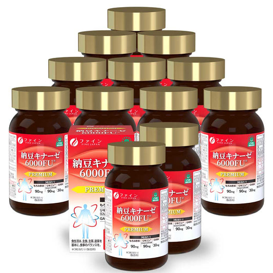 Nattokinase 6000FU (90 capsules) Set of 12 by FINE JAPAN