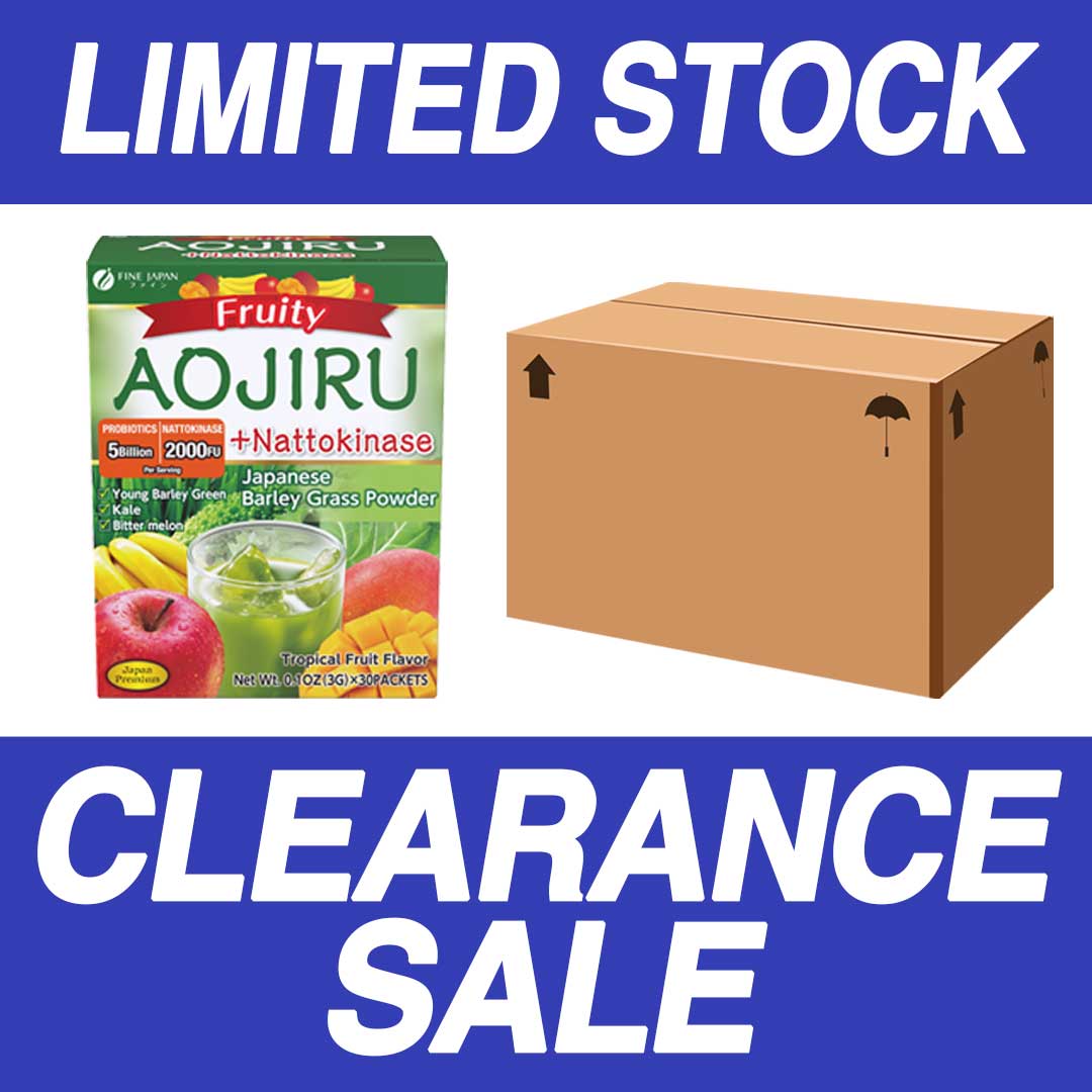 Japanese Green Aojiru Barley Grass Powder & Natto Kinase with fruits (30 Sticks) by FINE JAPAN