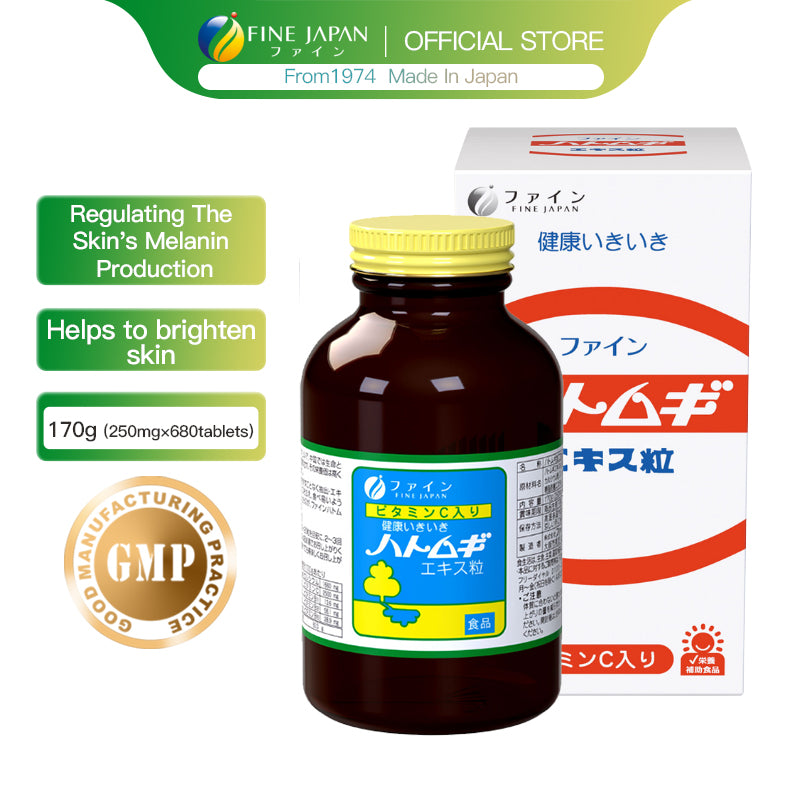 Coix Seed Extract Tablets – Beauty & Wellness Supplement 680 Tablets (170 g) by FINE JAPAN