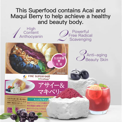 Acai & Maqui Berry Superfood Blend with Bejitaaze – 50g by FINE JAPAN