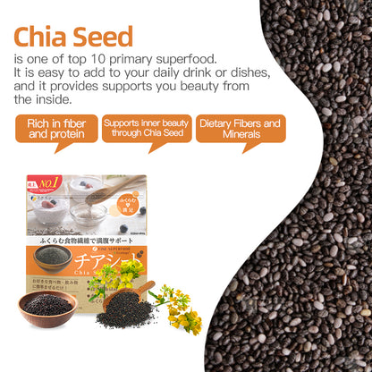 Organic Chia Seeds 300g – Rich in Fiber & Omega-3 by FINE JAPAN