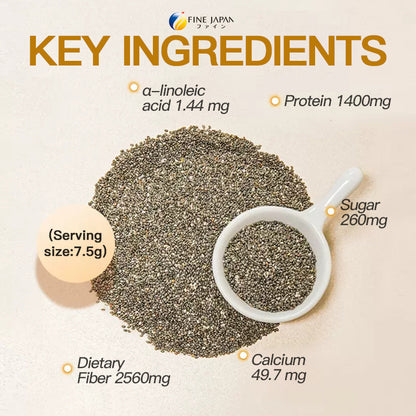 Organic Chia Seeds 300g – Rich in Fiber & Omega-3 by FINE JAPAN