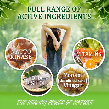Nattokinase 3300FU - Moromi Vinegar Powder, Quercetin, DHA and EPA, Non-GMO 30g, 120 Tablets (Prime Collection) by FINE JAPAN