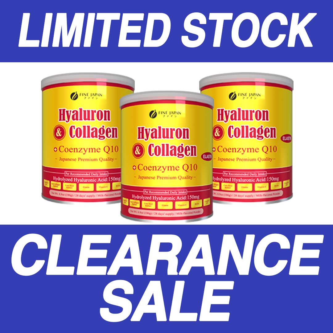 Premium Marine Collagen Powder with Hyaluronic Acid, CoQ10 & Elastin (196g/6.9oz x 28-Day Supply) Set of 3 by FINE JAPAN