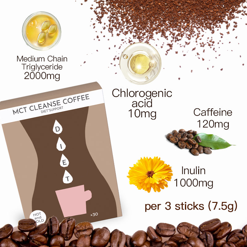 MCT CLEANSE COFFEE, Instant Diet & Detox Coffee 75g (2.5g x 30 sticks) by FINE JAPAN