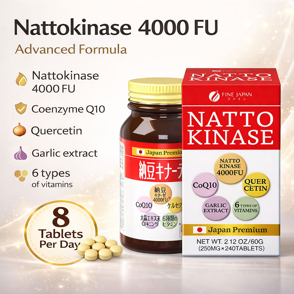 Nattokinase 4000FU (240 tablets) Set of 12 by FINE JAPAN