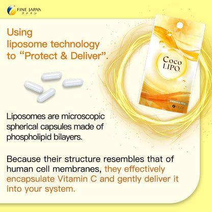Liposomal Vitamin C with Fine Aging Care – High Absorption Vitamin C Supplement (90 Capsules, 30-Day Supply) by FINE JAPAN