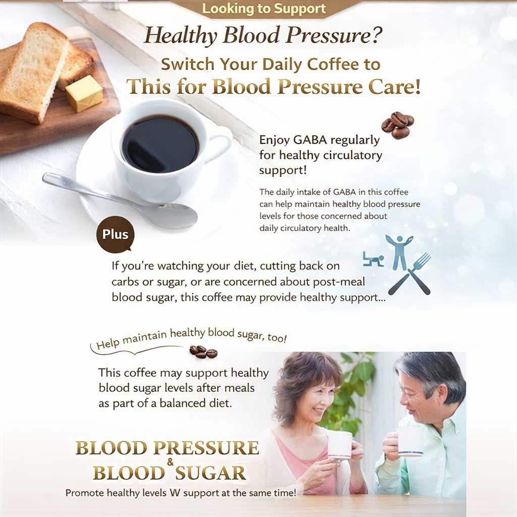 Fine Coffee W Functional Coffee with GABA and Inulin for Blood Pressure and Post-Meal Glucose Support (30 Servings) by FINE JAPAN