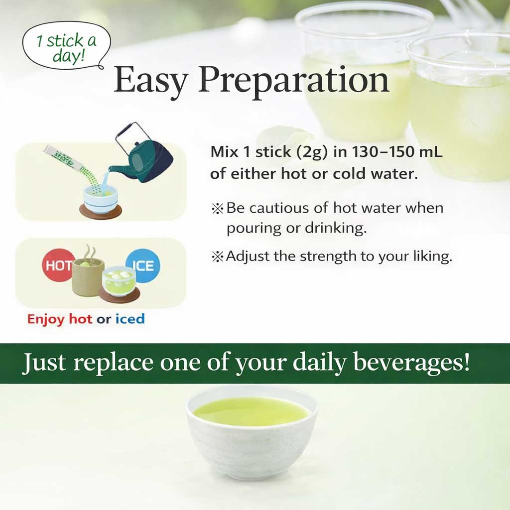 OchaCosamine Matcha Green Tea Joint Support – N-Acetyl Glucosamine 300mg Daily Knee Comfort Drink (30 Servings)by FINE JAPAN