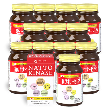 Nattokinase 4000FU (240 tablets) Set of 12 by FINE JAPAN