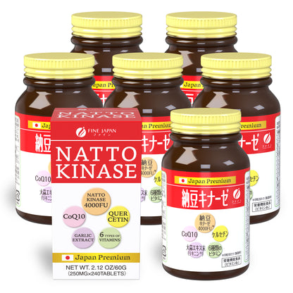Nattokinase 4000FU (240 tablets) Set of 6 by FINE JAPAN