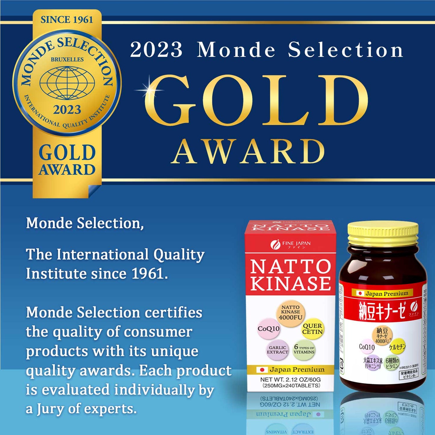 ★BUY 10 GET 2 FREE★ Nattokinase 4000FU (240 tablets) Set of 12 by FINE JAPAN