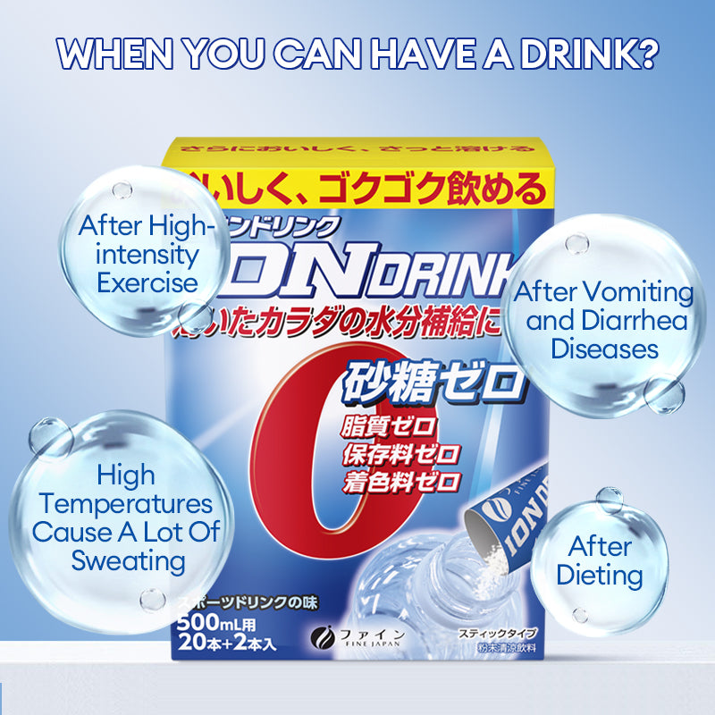 Electrolyte Drink for All Ages – Sugar-Free Rehydration Supplement (22 Sticks) by FINE JAPAN