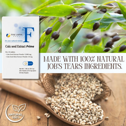 Coix Seed Extract Tablets for Radiant Skin – Beauty & Wellness Supplement, 250 Tablets (Prime Collection) by FINE JAPAN