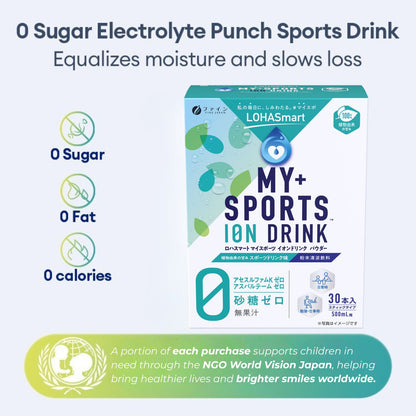Japanese Zero-Sugar Electrolyte Drink Powder 30 Sticks (96g) by FINE JAPAN
