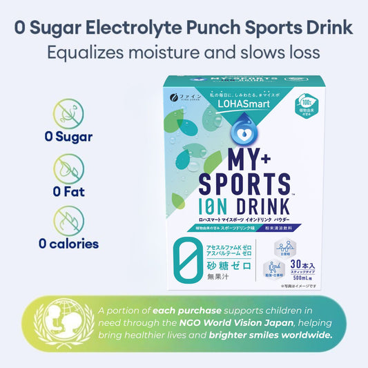LOHASmart Ion Drink – Japanese Electrolyte Powder for Hydration & Energy, 30 Sticks (96g) by FINE JAPAN