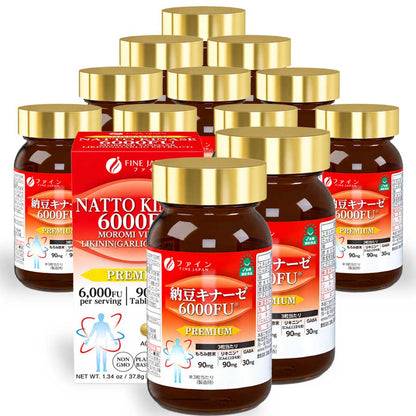 Nattokinase 6000FU (90 capsules) by FINE JAPAN - Shipping duty-free to the U.S.