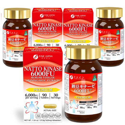 Nattokinase 6000FU (90 capsules) by FINE JAPAN - Shipping duty-free to the U.S.