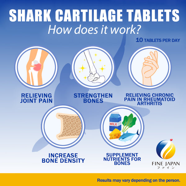 Shark Cartilage Chondroitin, Sụn Cá Mập, Bone and Joint Supplement (10 Bottles) by FINE JAPAN