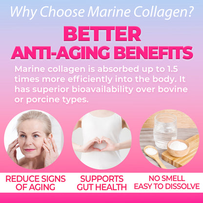 ★BUY 5 GET 1 FREE★ Premium Marine Collagen Powder with Hyaluronic Acid, CoQ10 & Elastin (210g/7.4oz for 30 Days) Set of 6 by FINE JAPAN