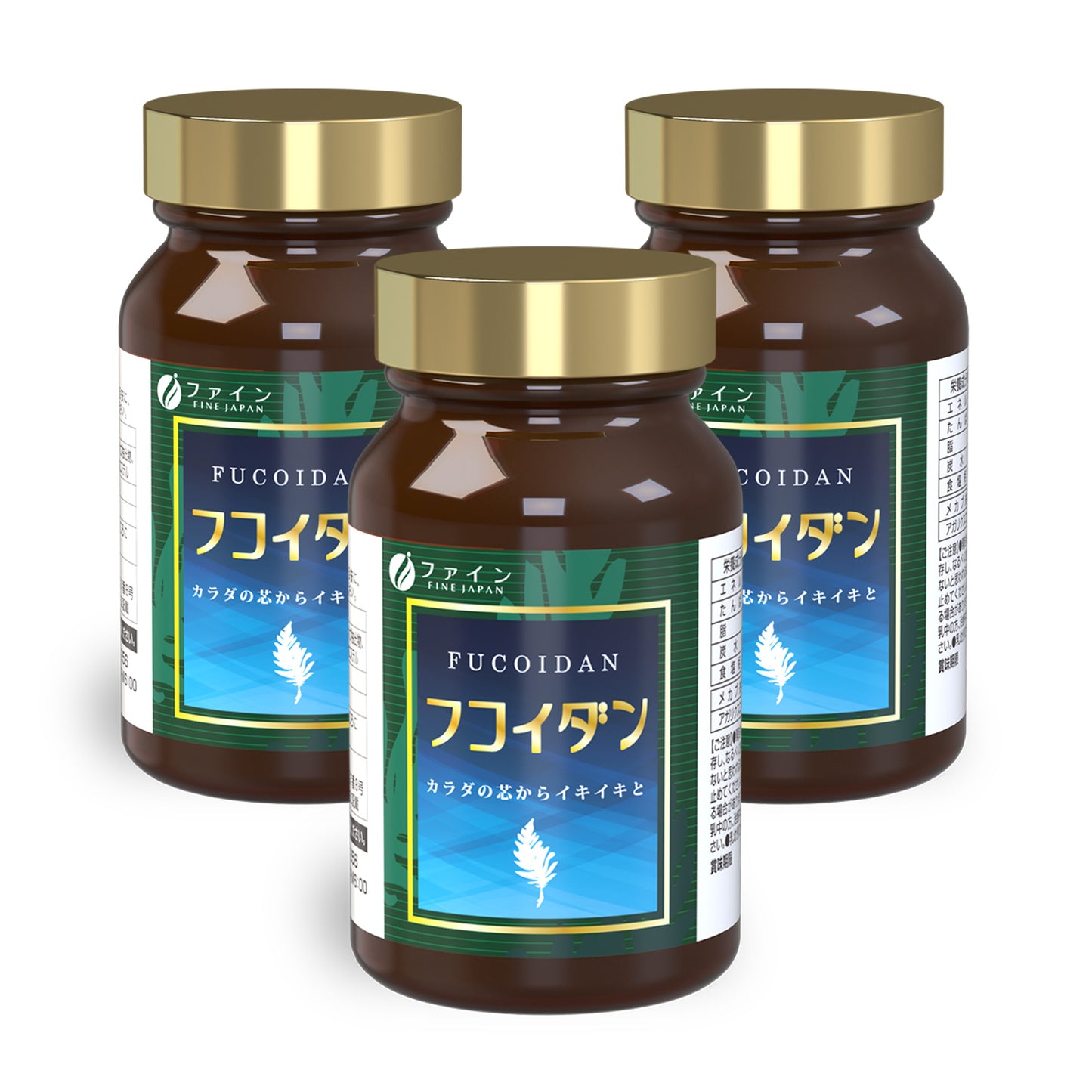 Fine Fucoidan Mekabu and Agaricus Extract (198 Tablets) Set of 3 by FINE JAPAN