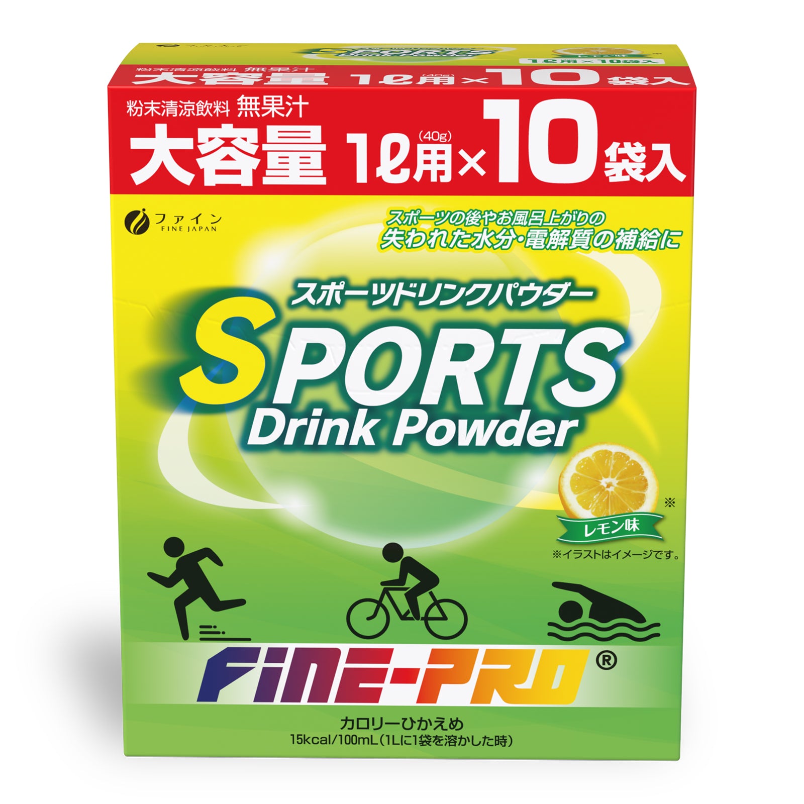 Sports Drink Powder Lemon flavor Vitamin C, Citric Acid (10 Sachets