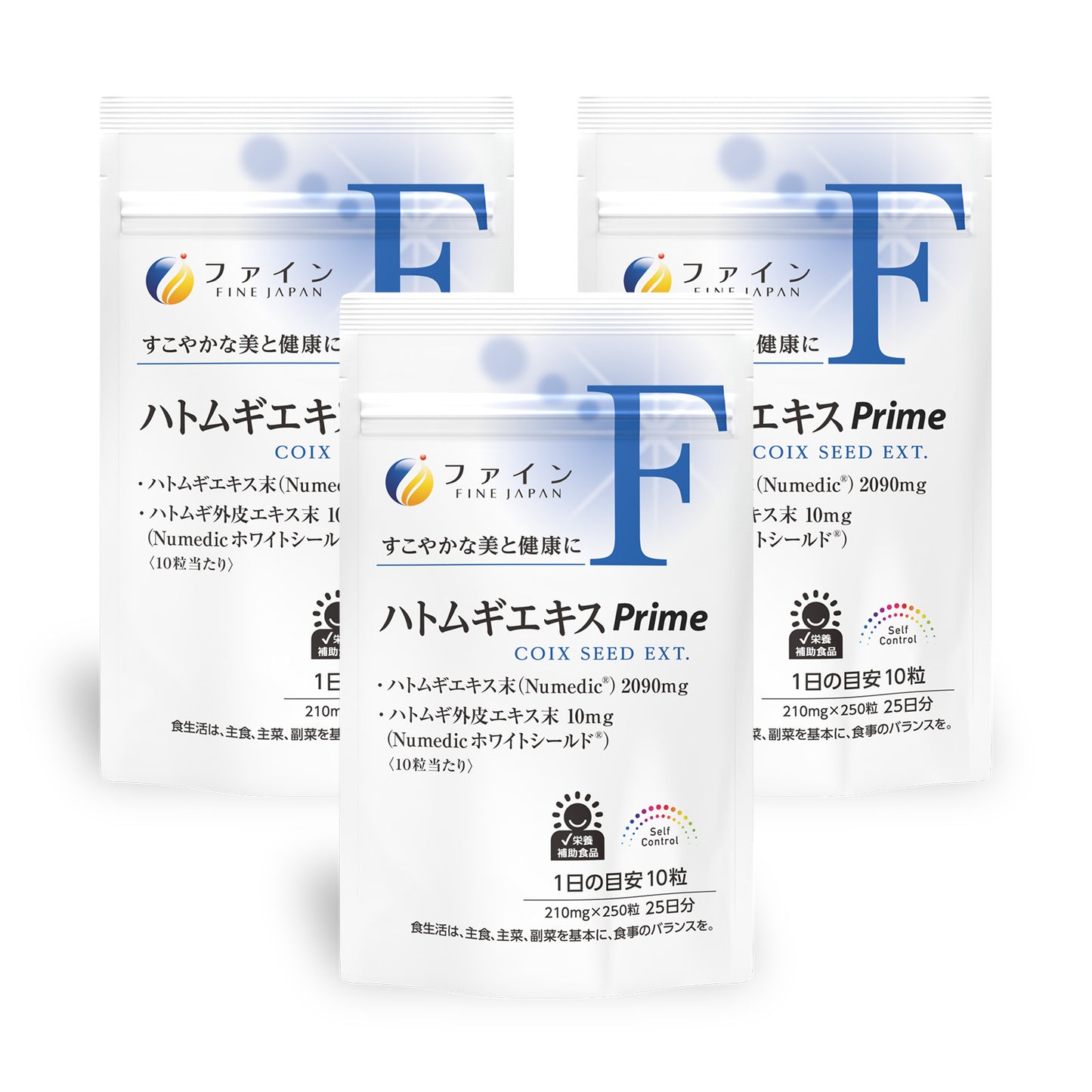 FINE Prime Coix Seed Extract Tablets for Radiant Skin - 250 Tablets (25-Day Supply) Set of 3 by FINE JAPAN