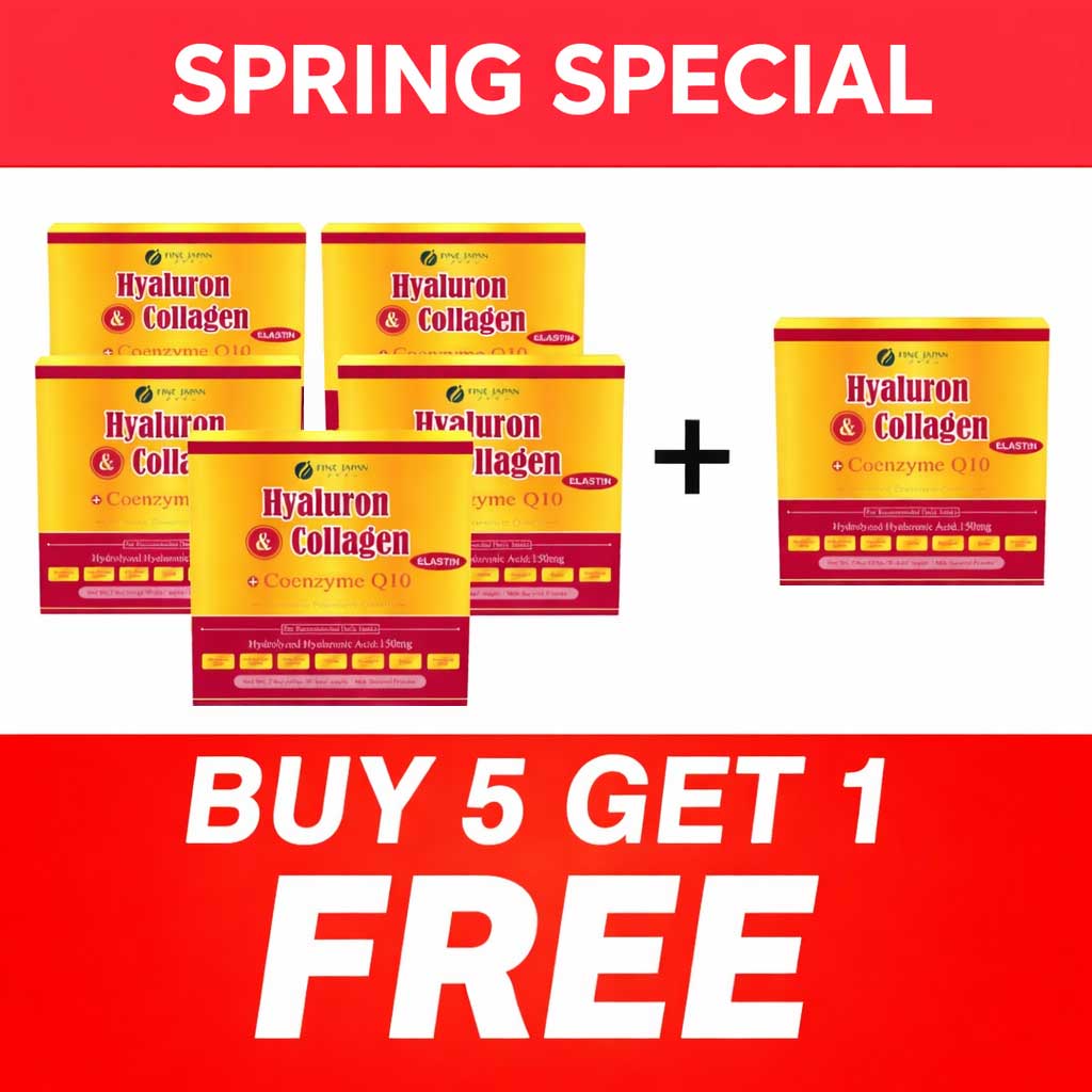 ★BUY 5 GET 1 FREE★ Premium Marine Collagen Powder with Hyaluronic Acid, CoQ10 & Elastin (210g/7.4oz for 30 Days) Set of 6 by FINE JAPAN