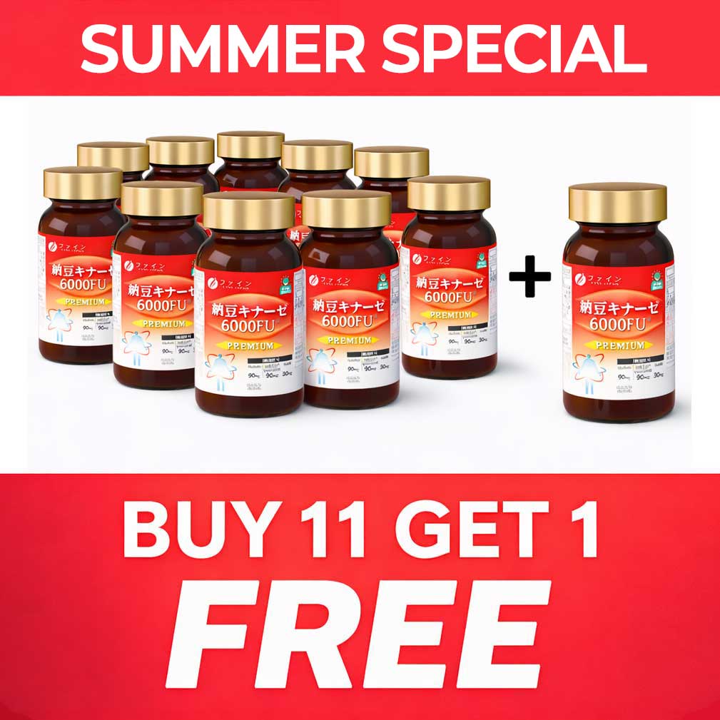 Nattokinase 6000FU (90 capsules) by FINE JAPAN - Shipping duty-free to the U.S.