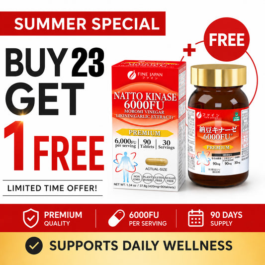 ★BUY 23 GET 1 FREE★ Nattokinase 6000FU (90 capsules) Set of 23 by FINE JAPAN - Shipping duty-free to the U.S.
