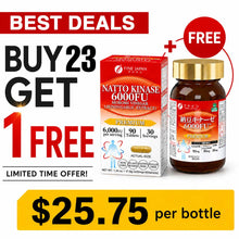 ★BUY 23 GET 1 FREE★ Nattokinase 6000FU (90 capsules) Set of 23 by FINE JAPAN - Shipping duty-free to the U.S.