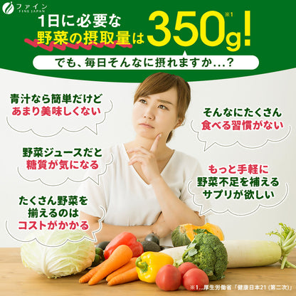Daily Veggie Jelly – Vegetable Nutrient Support with Vitamins A, C, E & Fiber (10g x 20 Sticks) by FINE JAPAN