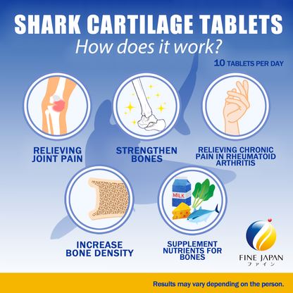 Shark Cartilage Chondroitin, Sụn Cá Mập, Bone and Joint Supplement, 52-Day Supply (520 Tablets) by FINE JAPAN