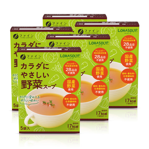 Vegetable Soup (5 Box Family Set,25 Servings), FINE JAPAN