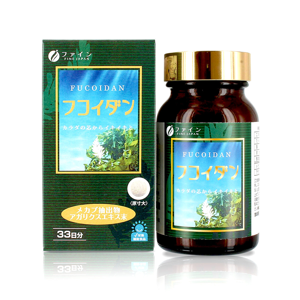 Fine Fucoidan Mekabu and Agaricus Extract (198 Tablets) Set of 12 by FINE JAPAN