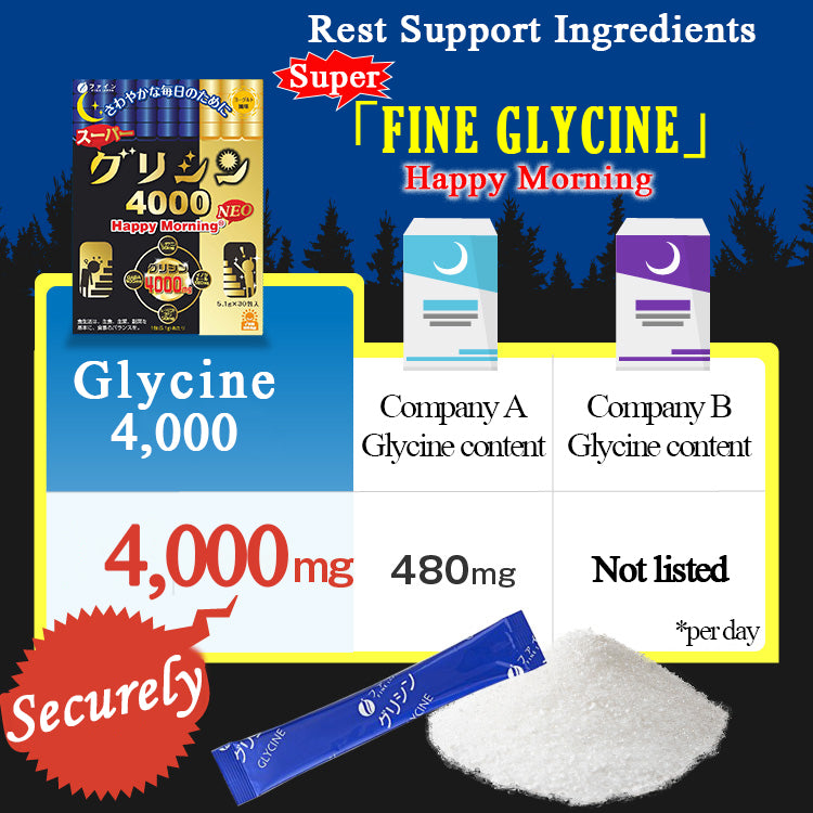 Fine Glycine 4000, L-Theanine GABA, Sleeping aid, Insomnia and stress relief (30 Sticks) by FINE JAPAN