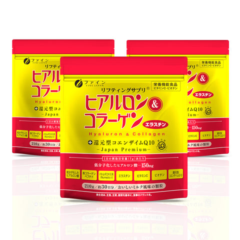 FINE Hyaluronic and Collagen + Ubiquinol (3 Bags), FINE JAPAN