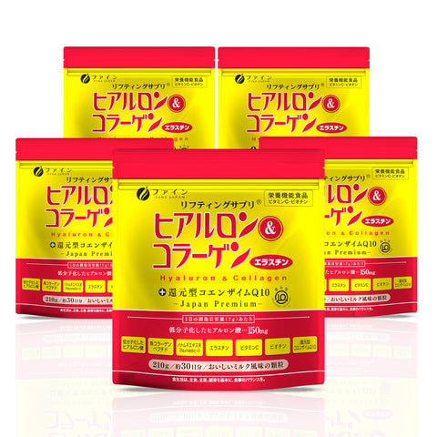 फाइन हयालूरोनिक और कोलेजन + यूबिकिनोल (5 पैक), फाइन जापान