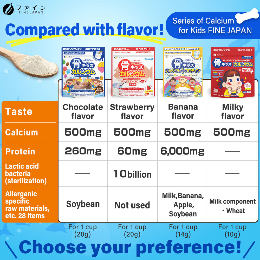 Calcium for Kids Vitamin D, Vitamin K, Chocolate Flavor by FINE JAPAN